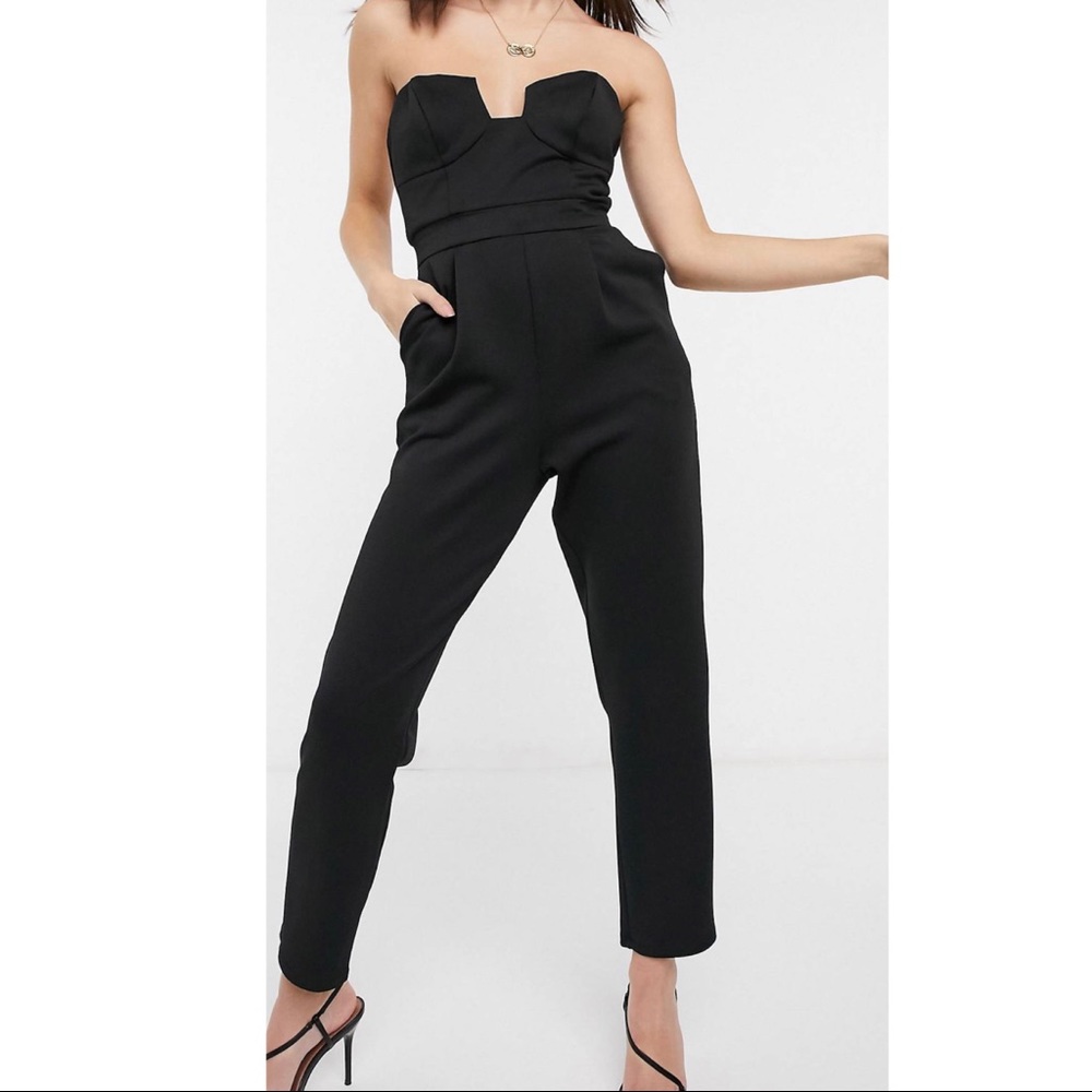 ASOS DESIGN ✨ Bandeau cupped jumpsuit in black
